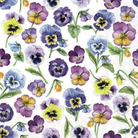Serviettes 25x25 cm - Pansy All Over 