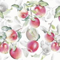 Serviettes 25x25 cm - Fresh Apples White 