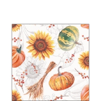 Serviettes 25x25 cm - Pumpkins & Sunflowers 