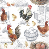 Napkins 25x25 cm - Chicken Farm 