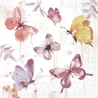 Serviettes 25x25 cm - Butterfly collection rose 