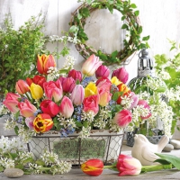 Servietten 25x25 cm - Spring Bouquet 
