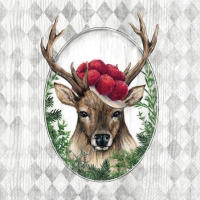 Servietten 25x25 cm - Deer in frame 