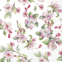 Servietten 25x25 cm - Spring blossom white 
