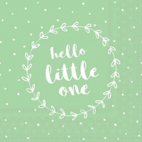 餐巾25x25厘米 - Hello little one green 