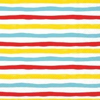 餐巾25x25厘米 - Wavy stripes red