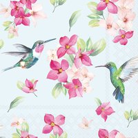 餐巾25x25厘米 - Diligent hummingbirds blue