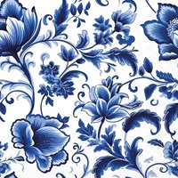 餐巾25x25厘米 - Delft Blue florals