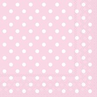 Servietten 33x33 cm - Pastel dots rose