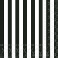 Servietten 33x33 cm - Stripes Black 