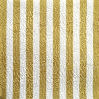 Servilletas 33x33 cm - Elegance Stripes gold/white 