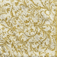 Servietten 33x33 cm - Elegance Damask Cream/Gold 