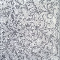 Napkins 33x33 cm - Elegance Damask white/silver
