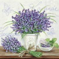 Servietten 33x33 cm - Lavender Scene Cream 
