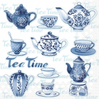 餐巾33x33厘米 - Tea Moments Blue 