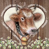 Serviettes 33x33 cm - Cow in Heart 
