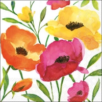 Serviettes 33x33 cm - Aquarell poppy 