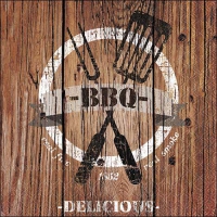 餐巾33x33厘米 - Barbecue time brown