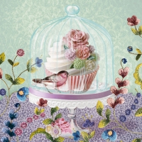 Serviettes 33x33 cm - Cupcake in Glass 