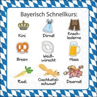 餐巾33x33厘米 - Bayerisch schnellkurs