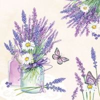 Serviettes 33x33 cm - Lavender Jar Cream 