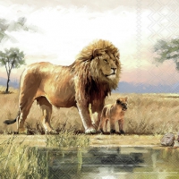 Serviettes 33x33 cm - Lions 