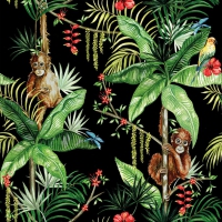 餐巾33x33厘米 - Orangutan Black 
