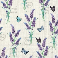 Serviettes 33x33 cm - Lavender With Love Cream 