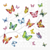 Servilletas 33x33 cm - Colourful Butterflies 