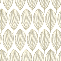 Servietten 33x33 cm - Oval Leaves Gold 