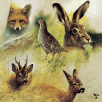 Napkins 33x33 cm - Wild Animals Collage 