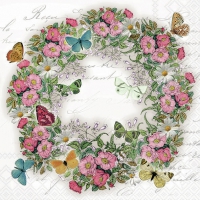 Serviettes 33x33 cm - Wreath of Flowers 