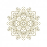 Servietten 33x33 cm - Mandala Gold/White 
