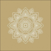 Serviettes 33x33 cm - Mandala White/Gold 