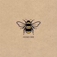 Servietten 33x33 cm - Recycled Honey bee yellow 