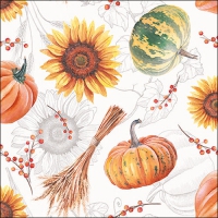 Салфетки 33x33 см - Pumpkins & Sunflowers 