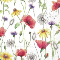 Serviettes 33x33 cm - Poppy meadow 