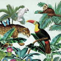 Serviettes 33x33 cm - Tropical animals 