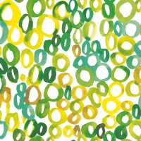 Serviettes 33x33 cm - Circles Green 