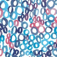 Serviettes 33x33 cm - Circles Blue 