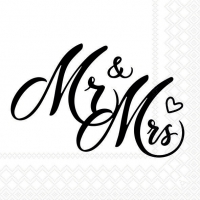 Serviettes 33x33 cm - Mr & Mrs Black 