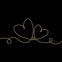 Servetten 33x33 cm - Line Of Love Gold/Black 