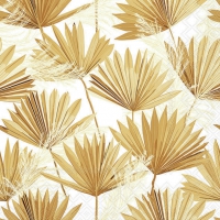 Serviettes 33x33 cm - Palm leaf gold 