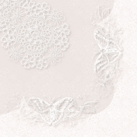 Serviettes 33x33 cm - Butterfly Lace White 