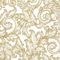 Serviettes 33x33 cm - Baroque gold/white 