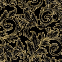 Serviettes 33x33 cm - Baroque gold/black 