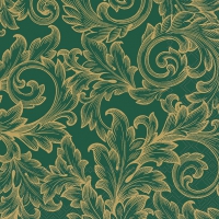 Serviettes 33x33 cm - Baroque gold/green 