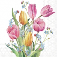 Servetten 33x33 cm - Tulips bouquet 