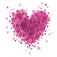 Napkins 33x33 cm - Heart of Hearts Rose 