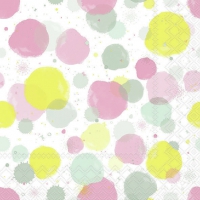 Napkins 33x33 cm - Splash dots pastel 